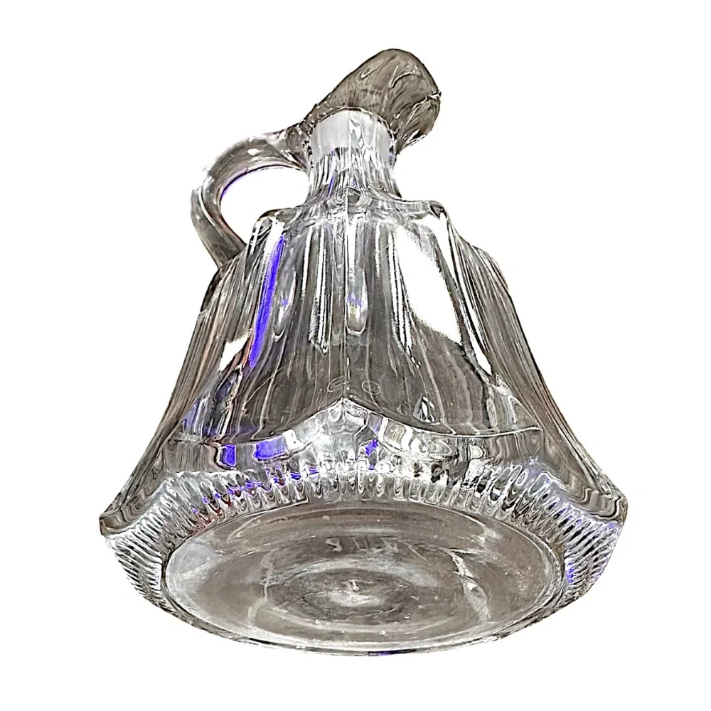 HEISEY PEERLESS Heavy Clear Pressed Glass Decanter 9 1/4” (pair of 2)  Stoppers